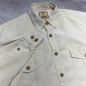 Tommy Bahama Relaxed Fit Mens Medium Cream Coconut Button Long Sleeve Shirt